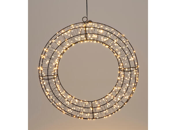 Krans LED Lysring 480 pærer 38cm dimbar IP44 Dimmer Timer 6/18t 