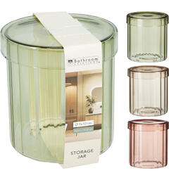 Krukke stripet glass 9x10cm 4ass Forpakning 12stk