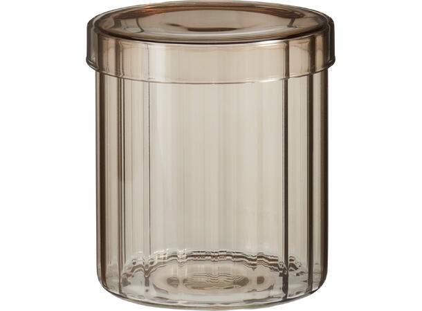 Krukke stripet glass 9x10cm 4ass Forpk 12stk 