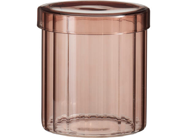 Krukke stripet glass 9x10cm 4ass Forpk 12stk 