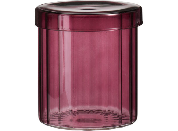 Krukke stripet glass 9x10cm 4ass Forpk 12stk 