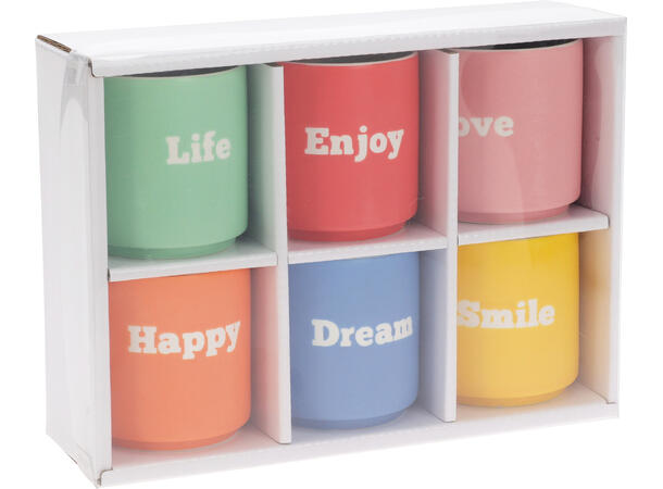 Krus espresso porselen 6x4,5cm 60ml 6stk 