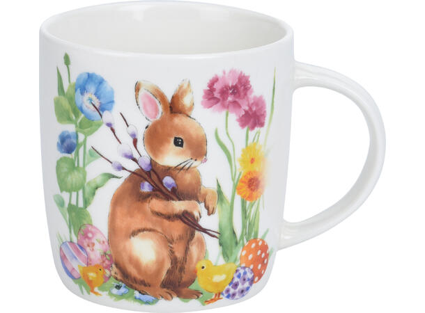 Krus porselen påskehare 9,5cm 370ml 4ass Vekt:285gram 