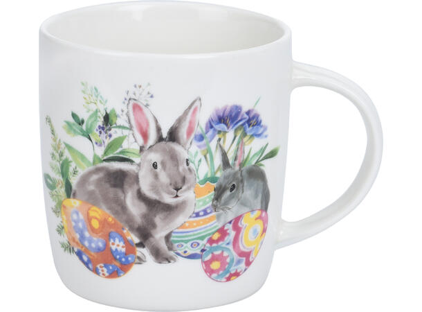 Krus porselen påskehare 9,5cm 370ml 4ass Vekt:285gram 