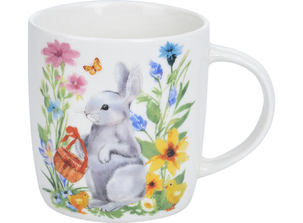 Krus porselen påskehare 9,5cm 370ml 4ass Vekt:285gram 