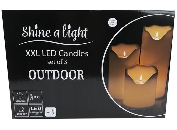 Kubbelys LED 3 stk 16x20/30/40cm 