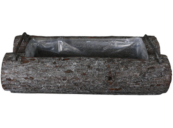 Kurv blomsterpotte tre m/plast 35x16x9cm 