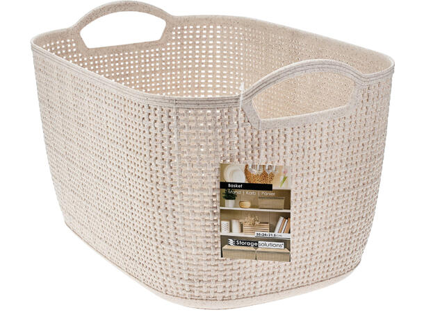 Kurv sand vevd design PP 35x24x21,5cm 