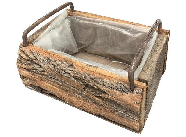 Kurv trekasse m/plastikk 20x15x8,5cm 