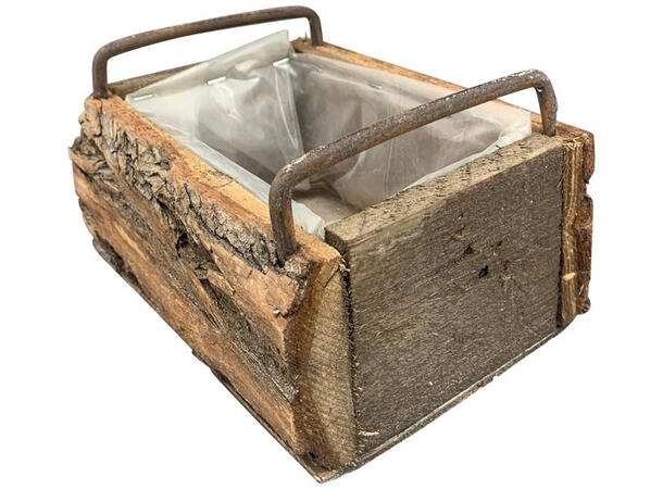 Kurv trekasse m/plastikk 20x15x8,5cm 