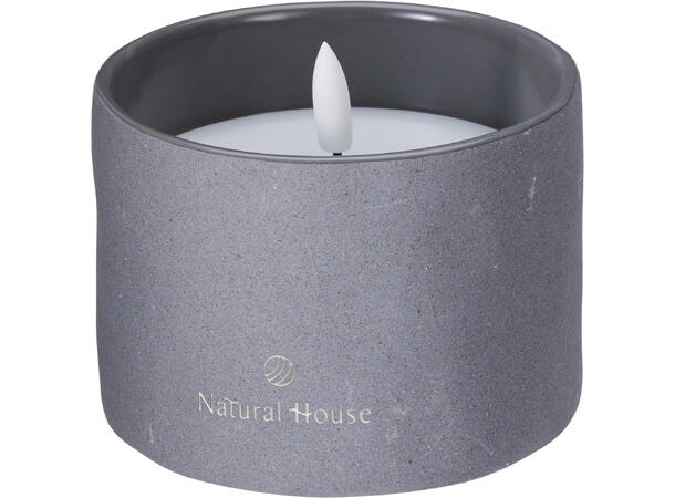 LED-lykt keramikk og PP 11x8cm 2ass Forpk 12stk Mørk grå, brun 