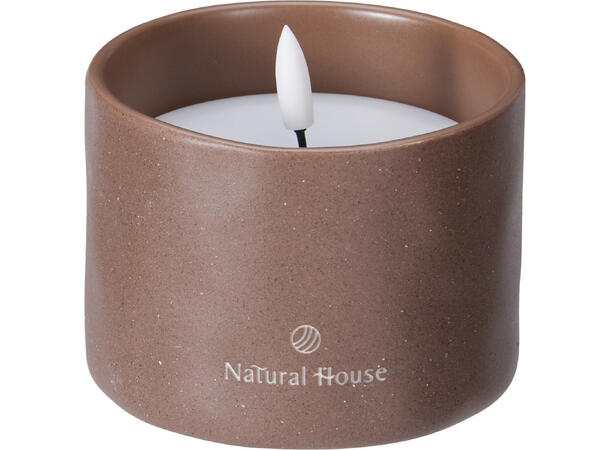 LED-lykt keramikk og PP 11x8cm 2ass Forpk 12stk Mørk grå, brun 