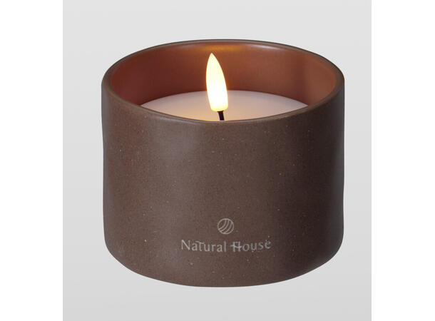 LED-lykt keramikk og PP 11x8cm 2ass Forpk 12stk Mørk grå, brun 