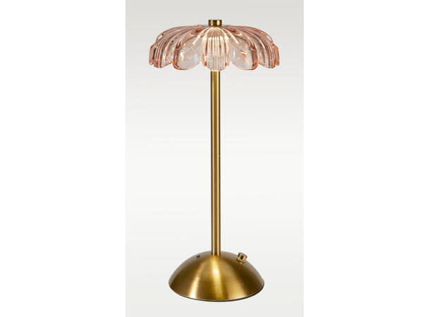 Lampe LED palme glass h:30cm 2ass Rød Rosa 