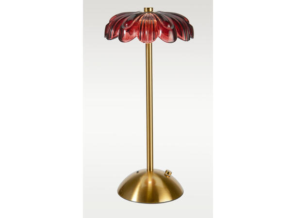 Lampe LED palme glass h:30cm 2ass Rød Rosa 