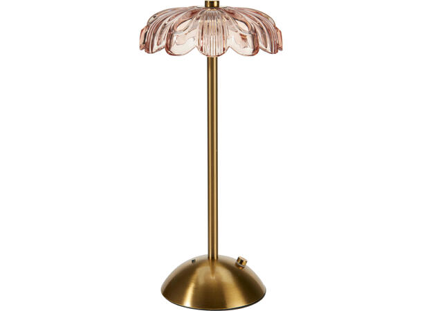 Lampe LED palme glass h:30cm 2ass Rød Rosa 