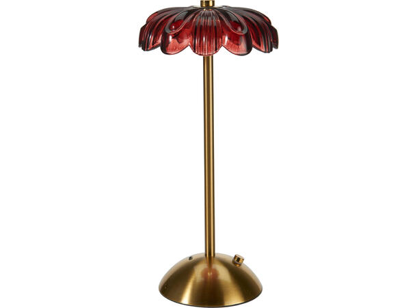 Lampe LED palme glass h:30cm 2ass Rød Rosa 