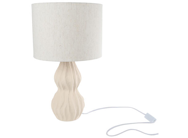 Lampe beige keramikk linskjerm 25x45cm Pære: E27 
