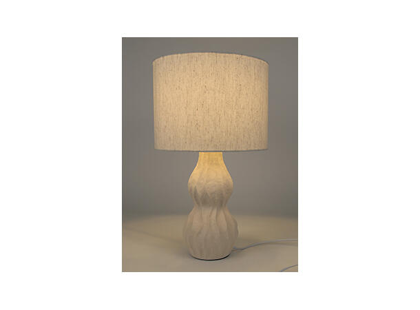 Lampe beige keramikk linskjerm 25x45cm Pære: E27 