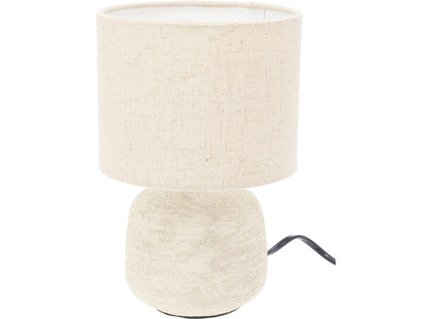 Lampe sand keramikk m/skjerm 21,5cm Ledning 120cm m/bryter. E14-pære 