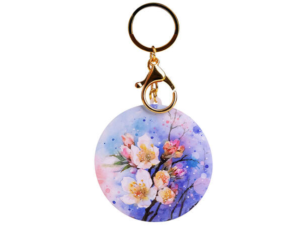 Lommespeil nøkkelring Blomst 7,4cm 4ass Display 12stk 