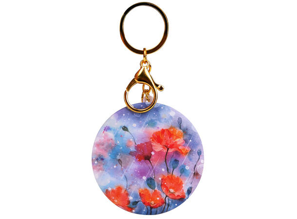 Lommespeil nøkkelring Blomst 7,4cm 4ass Display 12stk 