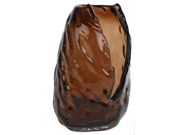 Lykt brunt glass 15x15x22cm 