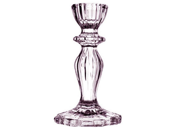 Lysestake rosa mønstret glass 8x8x15,7cm Verrerie 