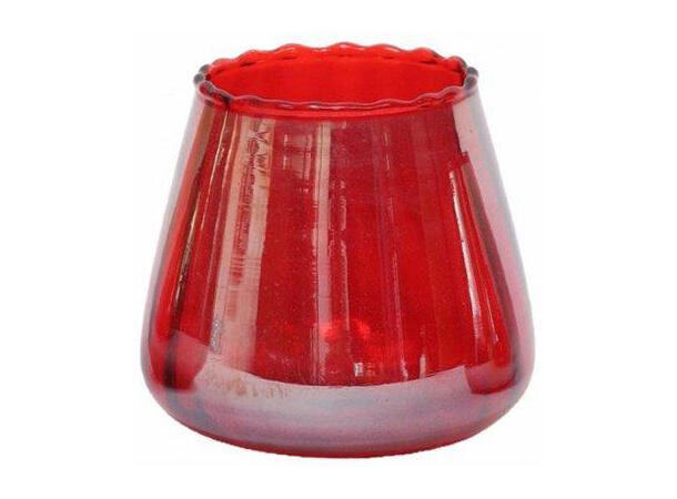 Lysglass Vitreous rødt glass 13x13x13cm 