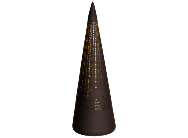 Lyslykt LED Det lyser...Sort kjegle 30cm Batteri: AAAx3 T: 6/18t 20LED 