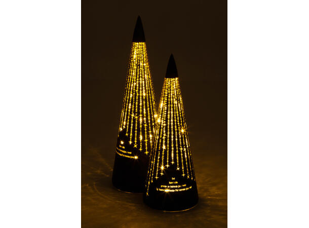 Lyslykt LED Det lyser...Sort kjegle 30cm Batteri: AAAx3 T: 6/18t 20LED 