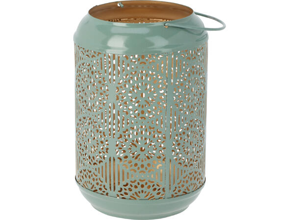 Lyslykt pastell m/gull 13x19,5cm 3ass Med hank Forpakning: 12stk 