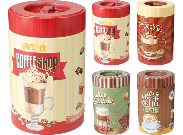 Metallboks kakao/kjeks 10x16cm 4ass Forpakning 24stk 