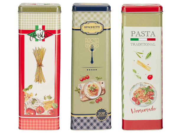 Metallboks retro pasta 9,5x8x19,5cm 3ass Forpk 24stk 