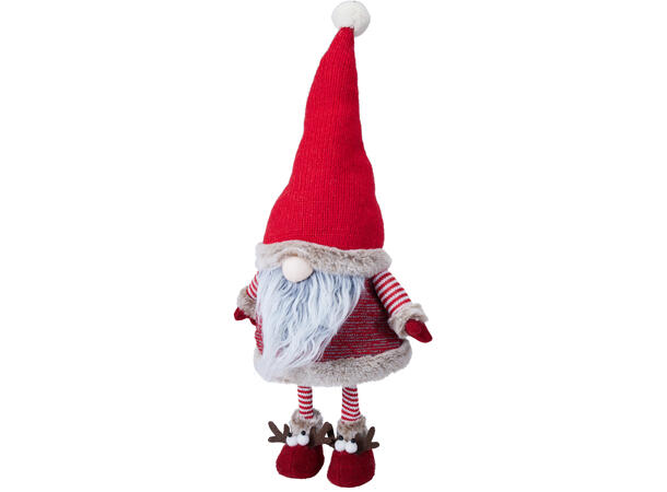 Nisse bevegelig kropp 26x19x51cm 2ass Forpk 6stk Polyester/metall Rød/Khaki 