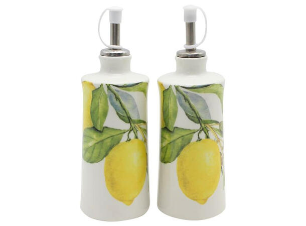 Olje eddik pumpe m/sitron 14,5cm 2 deler Keramikk 