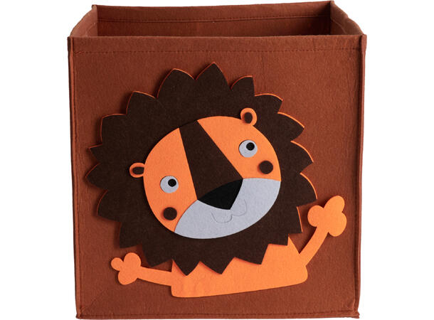 Oppbevaringsboks dyr filt 30x30cm 4ass Dyremotiv 