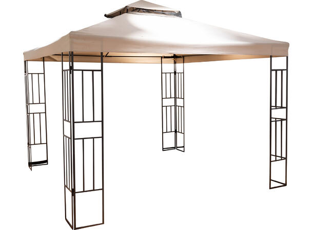 Paviljong sort metall beige tak 3x3x2,7m 