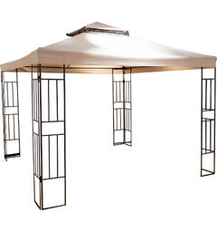 Paviljong sort metall beige tak 3x3x2,7m