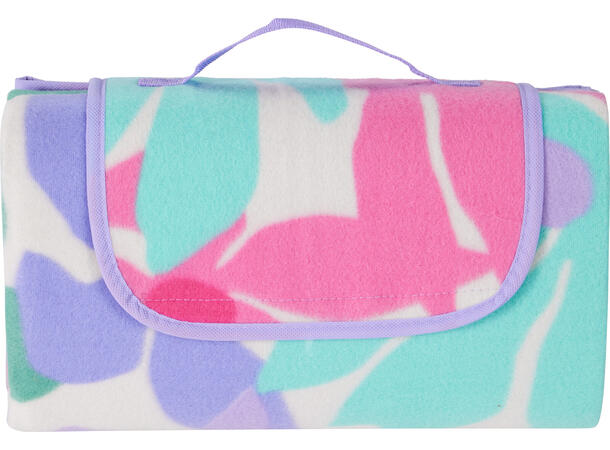 Piknikteppe blomstret 130x150cm 3ass 150g med vanntett PE-bakside 