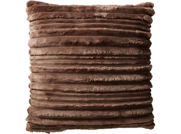 Pute striper plysj 45x45cm 3ass Hvit Beige Brun 