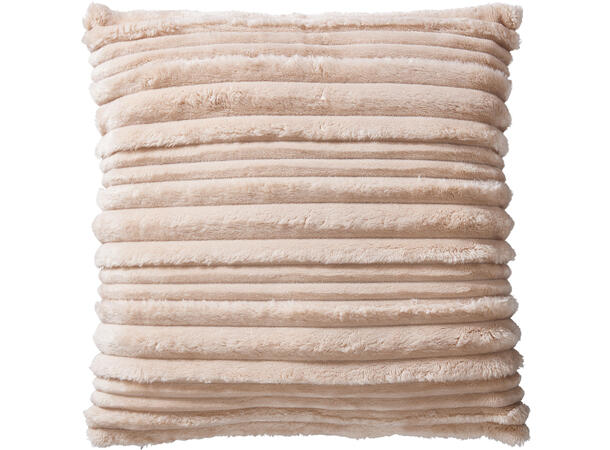 Pute striper plysj 45x45cm 3ass Hvit Beige Brun 