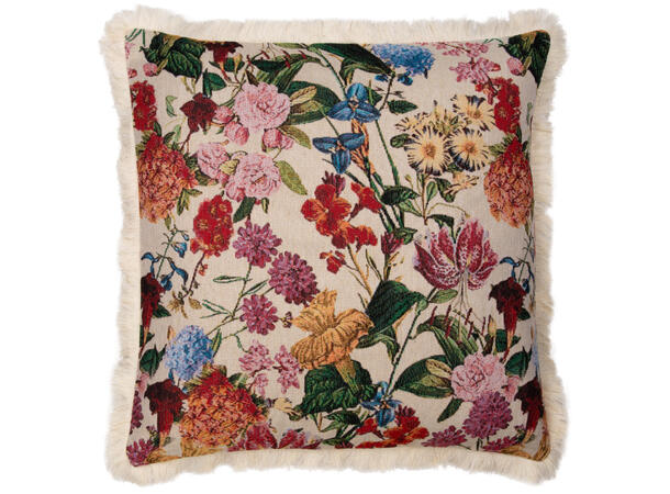 Putetrekk Jaquard blomstret 45x45cm 40% bomull. 60 % polyester 