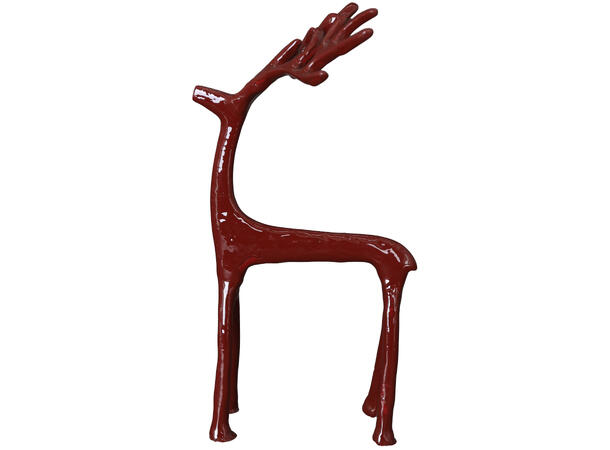 Reinsdyr burgunder metall 14x13x25cm 