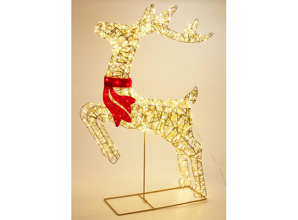 Reinsdyr dekor gull/rød LED 88cm IP44 adapter Timer 6/18t 