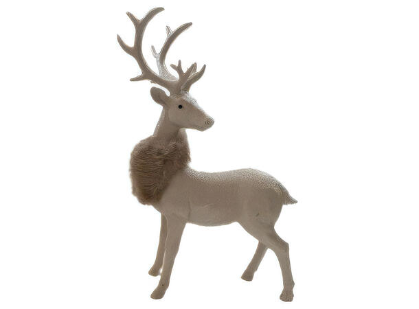 Reinsdyr stående lys brun pels 23,5x39cm 