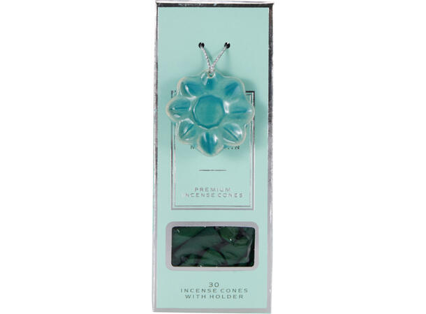 Røkelseskjegler 30stk m/holder 6 dufter 48 stk i display 