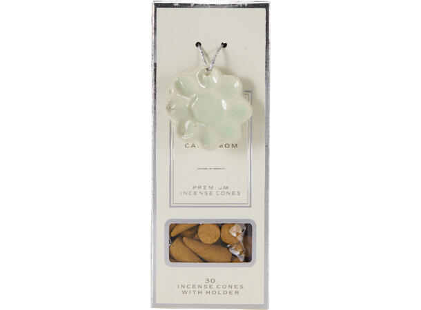 Røkelseskjegler 30stk m/holder 6 dufter 48 stk i display 