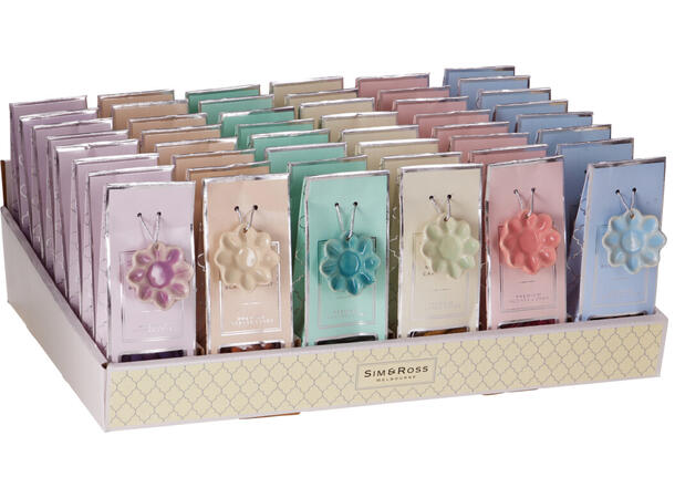 Røkelseskjegler 30stk m/holder 6 dufter 48 stk i display 