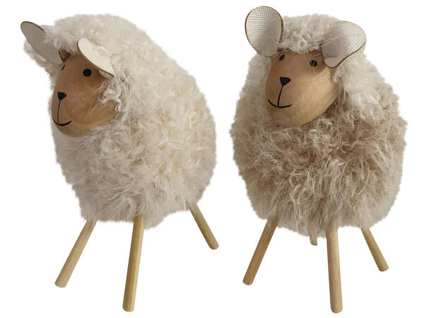 Sau stående tre m/pels 9x6x10cm 2ass 